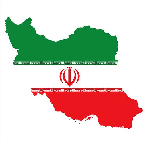 نقشه ایران با طرح پرچم